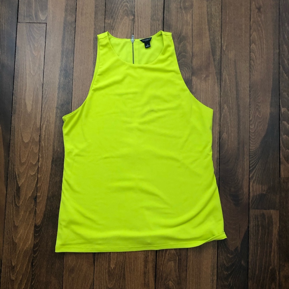 Ann Taylor high neck, bright green top
